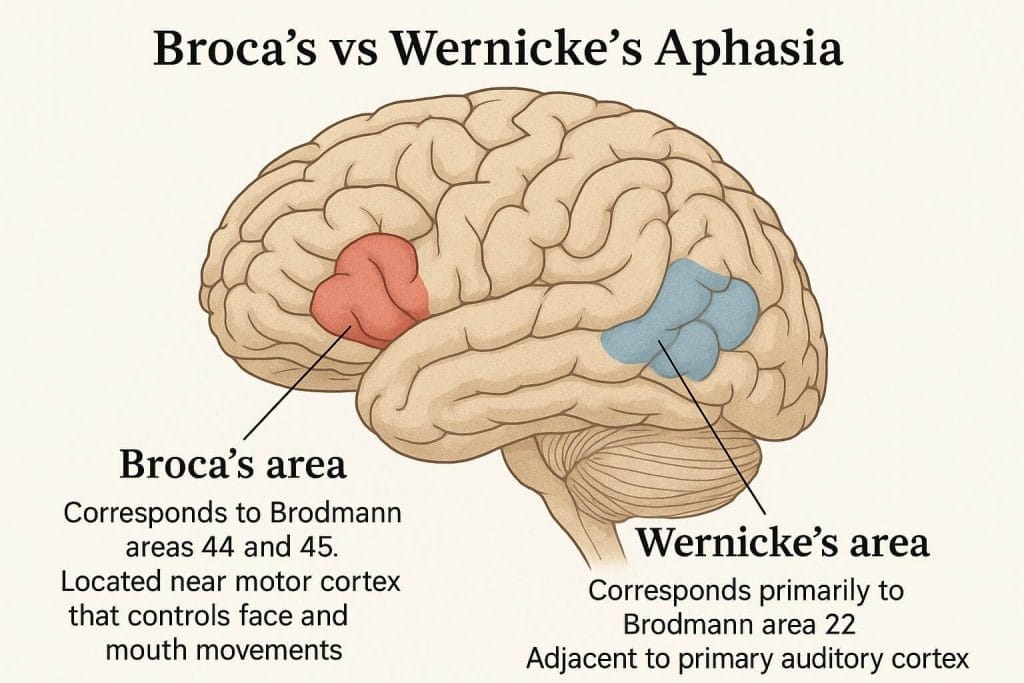 Broca's and Wernicke's area Aphasia Diagram